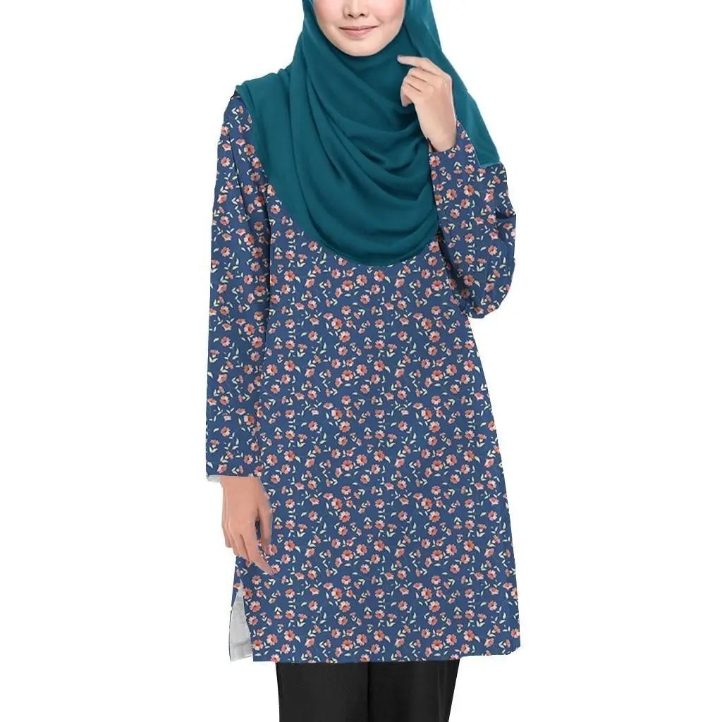 Baju Kurung Ramadan Muslim Clothing Cheap Muslim Jersey 2024 Viral Women Long Sleeve Microfiber Raya Shirt Women Modern Baju Kurung Long Sleeve Muslim Tops