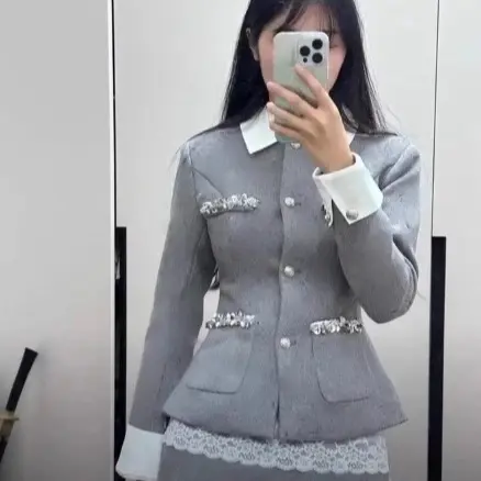 Sét áo dạ kèm chân váy chữ A ( nhắn shop trước khi đặt)