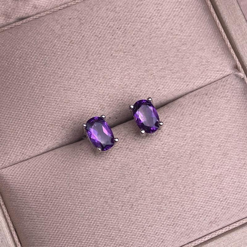 Product Introduction of Amethyst Garnet Citrine Blue Topaz Peridot Earrings S925 Silver Inlaid Classic Women's Earrings 0