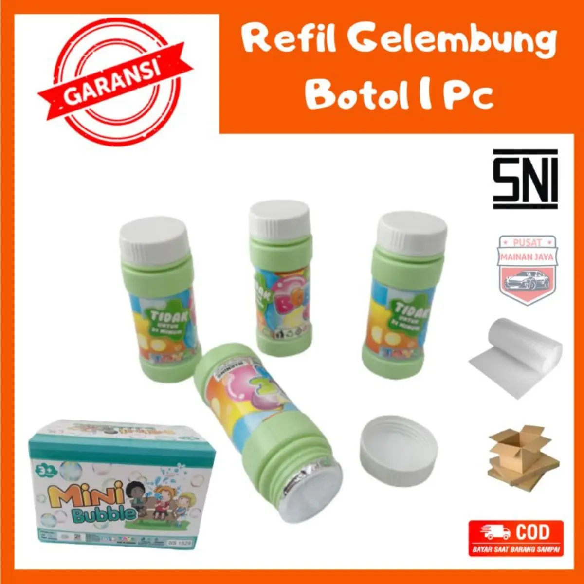 (paket bundling 2 botol) refil isi ulang gelembung sabun buble gun botol Toys Bubble