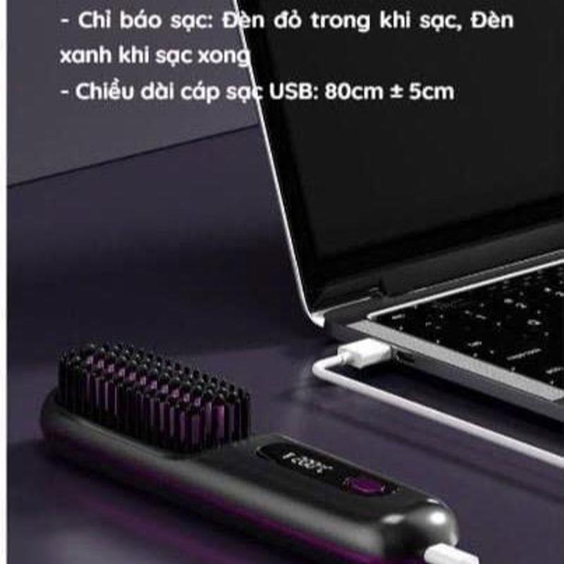 Lược Điện Không Dây Tạo Kiểu- Uốn Tóc - Duỗi Thẳng - Làm Phồng Đen/Trắng/Hồng - Sử Dụng Công Nghệ MCH Ion Âm - Women, Nữ 3