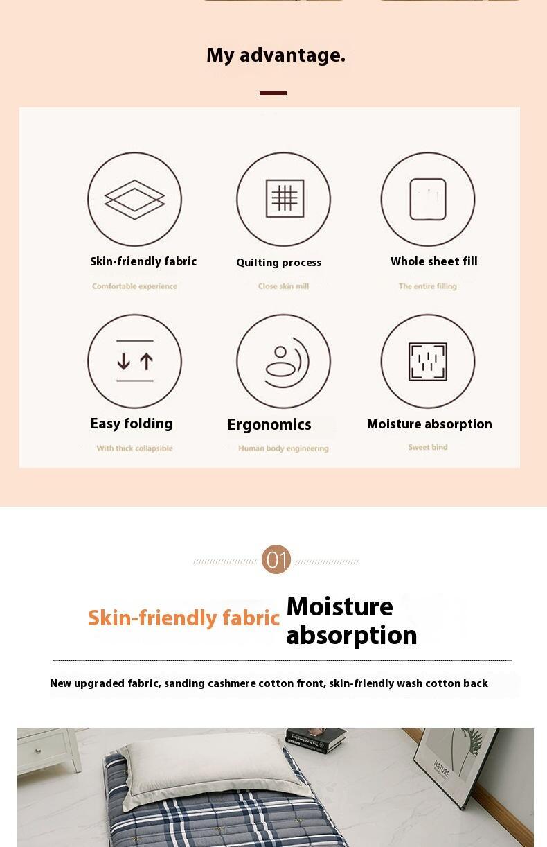 Product Introduction of Dedicated student single adult bunk bed, foldable mattress, dormitory essential item, double person 5
