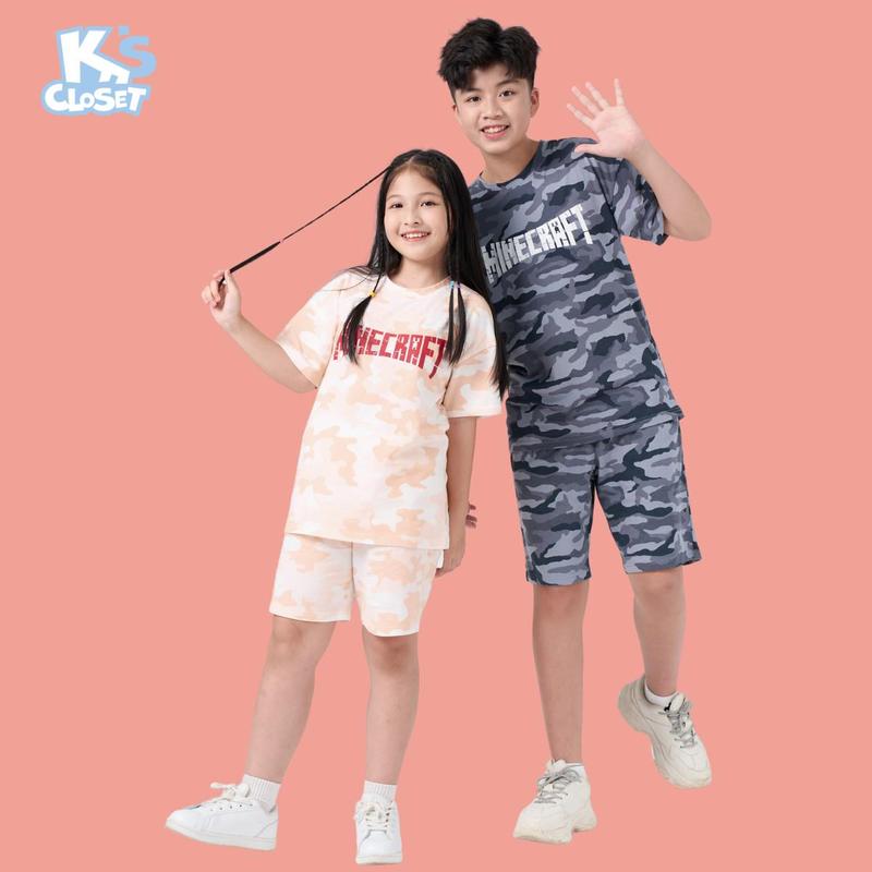 K'sCloset - Bộ Quần Áo Cộc Tay Chất Liệu Vải Cotton Cho Bé Trai Và Bé Gái (2-14 Tuổi) từ 10kg - 55kg OL09THS