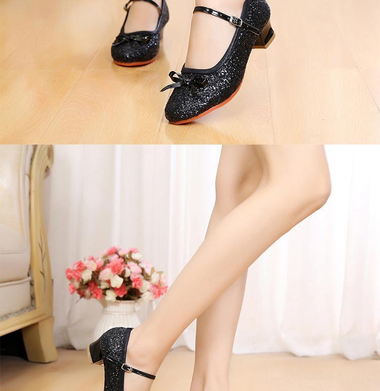 Product Introduction of Autumn and Winter Children Girls Latin Dance Shoes Children Girls Soft Bottom Dance Shoes High Heel Princess Performance Beginner Just Nam 21