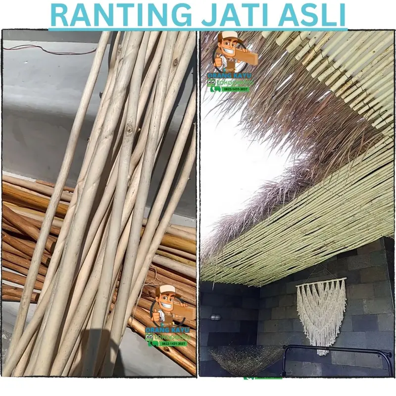 Ranting Kayu Jati Dekorasi Atap Ala Bali panjang 250 cm 5