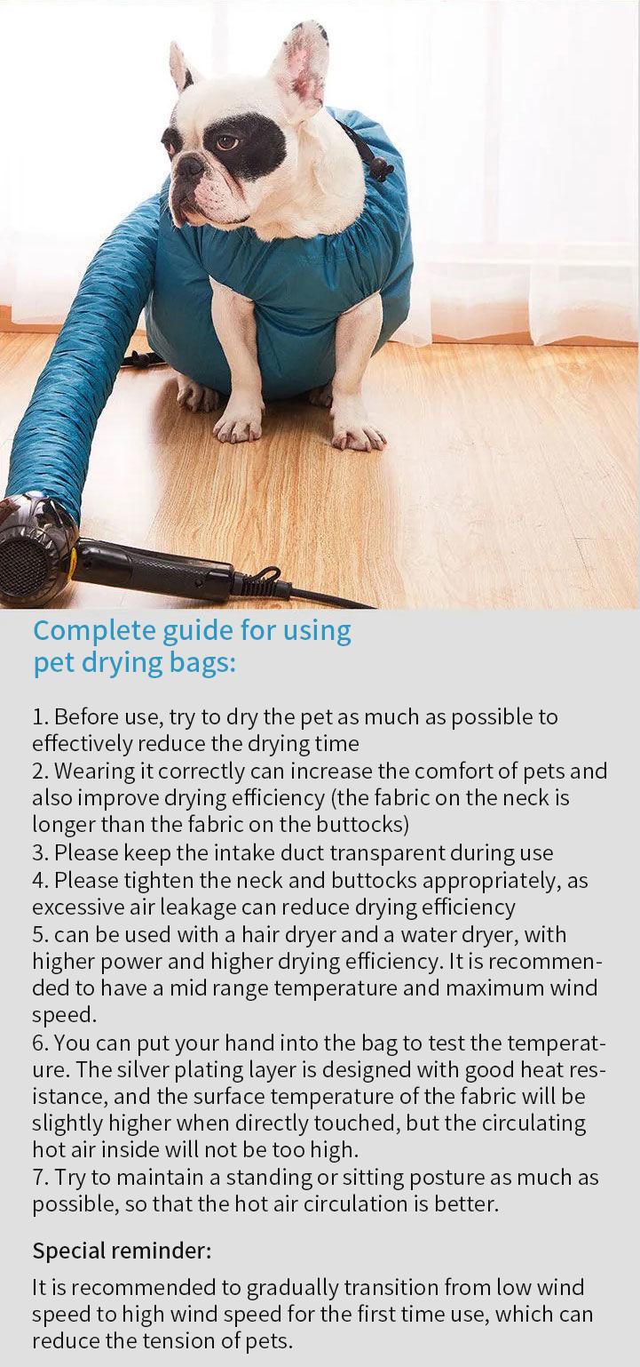Product Introduction of Portable Dog Hair Drying Bag Folding Cat Hair Dryer Efficient Big Dogs Quick Drying Coat Winter Pets Cleaning Grooming Supplies 13