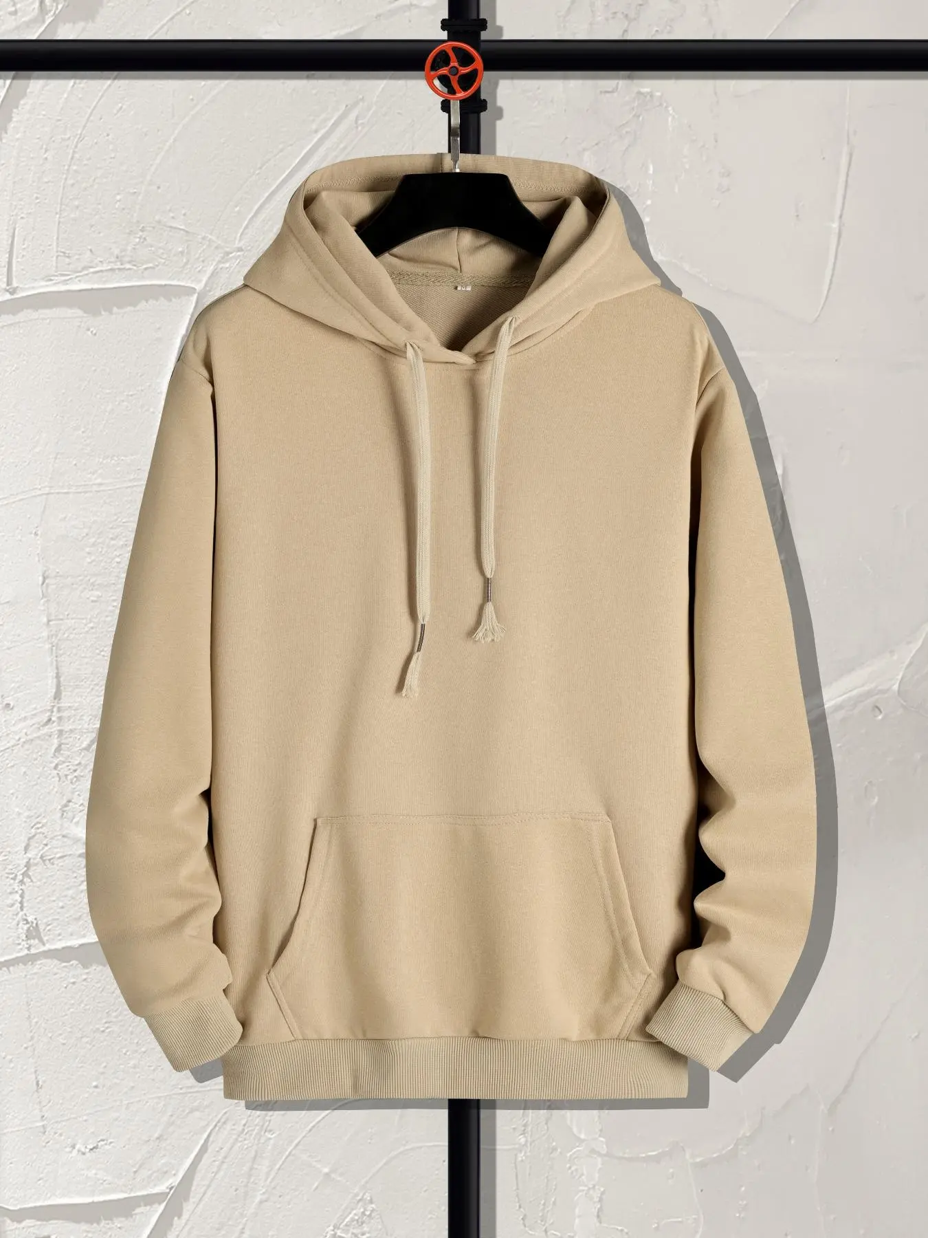 Unisex Men's Pocket Drawstring Hoodie, Solid Color Top for Male, Casual Comfy Knitting Top for Spring & Fall, Lazy School Drippy Outfits Going Out Outfit