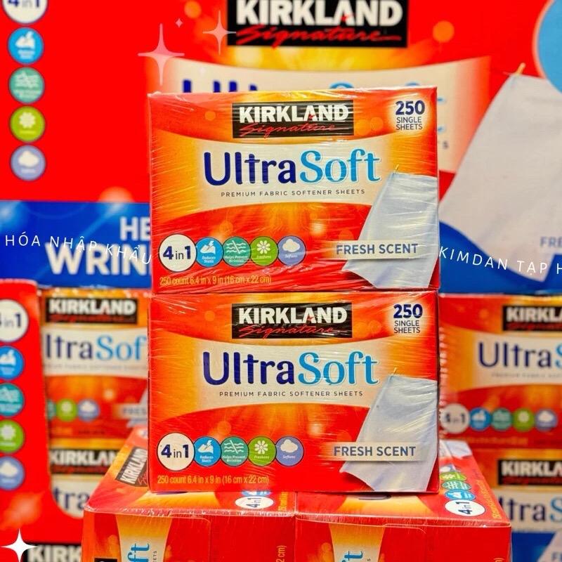 Giấy Thơm Quần Áo KIRKLAND Fabric Softener 250 Tờ - Làm Sạch Khử Mùi Hôi Xốp Mềm dùng cho máy sấy ủ Thơm