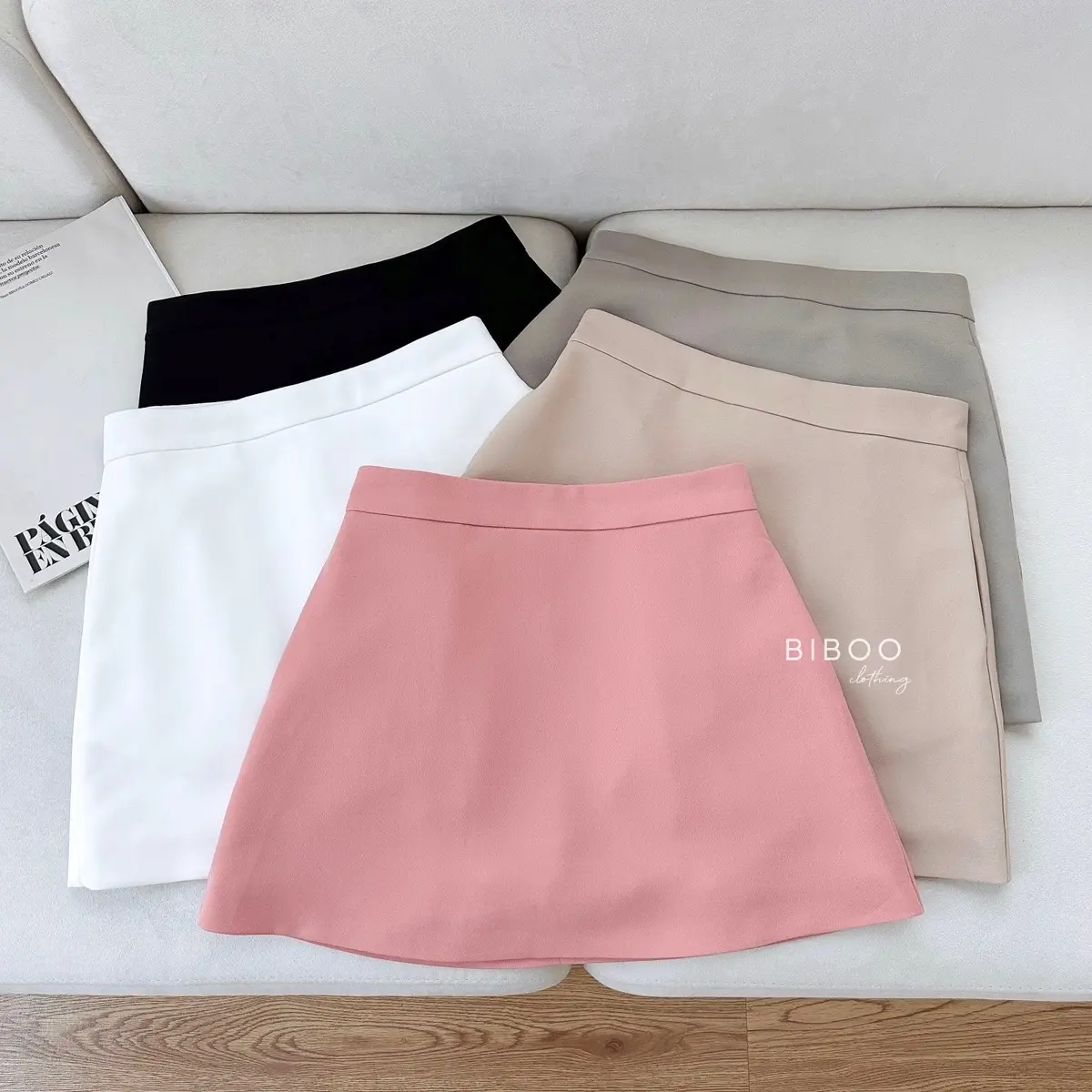 BIBOO - Chân váy ngắn chữ A túi sườn có quần trong MINNIE SKIRT