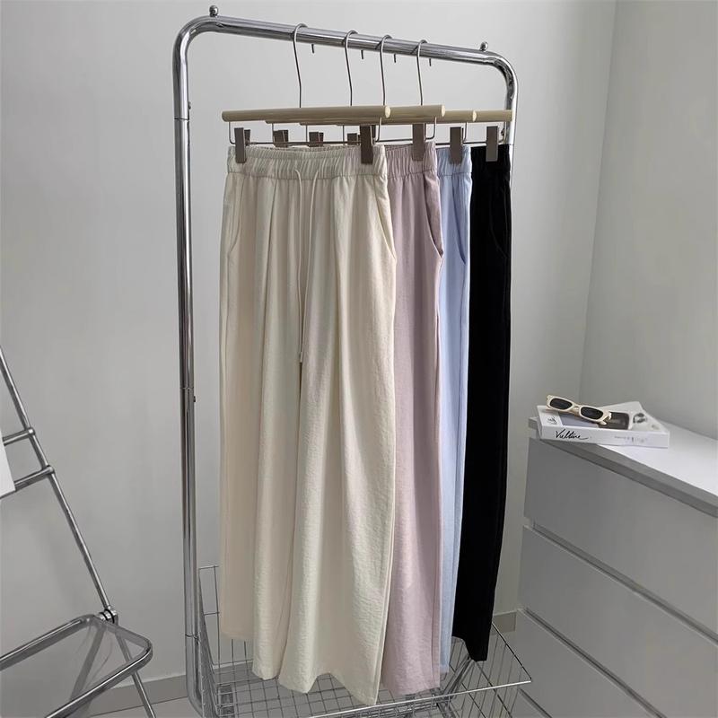 Product Introduction of Spring New Simple Casual Women's High Waist Wide Leg Pants 250324 4
