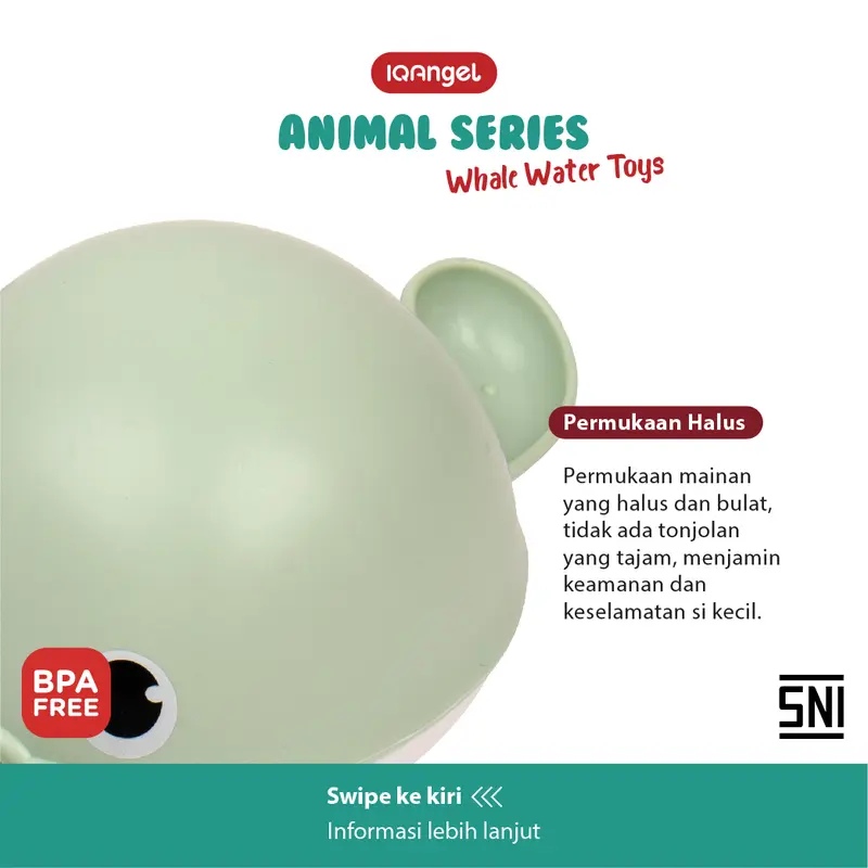 IQ Angel Animal Series Whale Water Toys / Mainan Mandi Bayi / Mainan Bentuk Paus Berenang / Mainan Air Anak Model Putar / Mainan Edukasi Anak / Mainan Mandi Bayi / Mainan Cewek Cowok / Mainan Hewan Grey 6