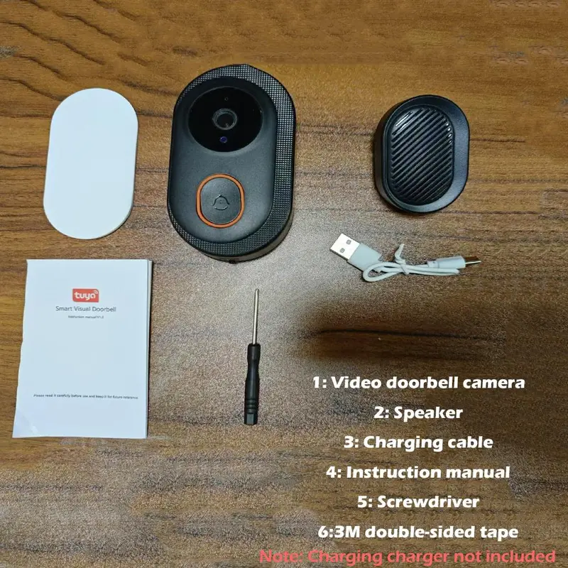 Wireless Smart Doorbell Camera, 1 Set USB Rechargeable Wireless Doorbell Camera with Night-Vision, 2.4G Wifi Video Doorbell Camera, Home Essentials 3