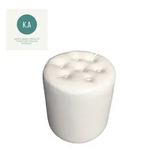 Sofa Puff Bulat Kancing Minimalis dengan Bahan Cover Imitasi Oscar - Furniture, Kayu