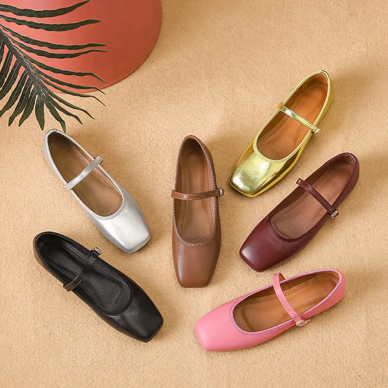 Retro Single Shoes for Women Shallow Fairy Gentle Style Mary Jane Ballet Flats