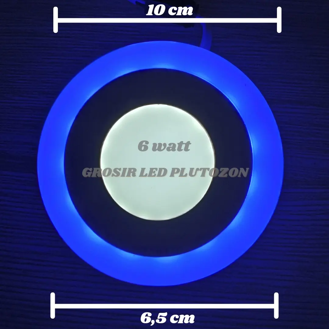 (3+3 Watt) bulat || DOWNLIGHT 2 WARNA (putih+biru)