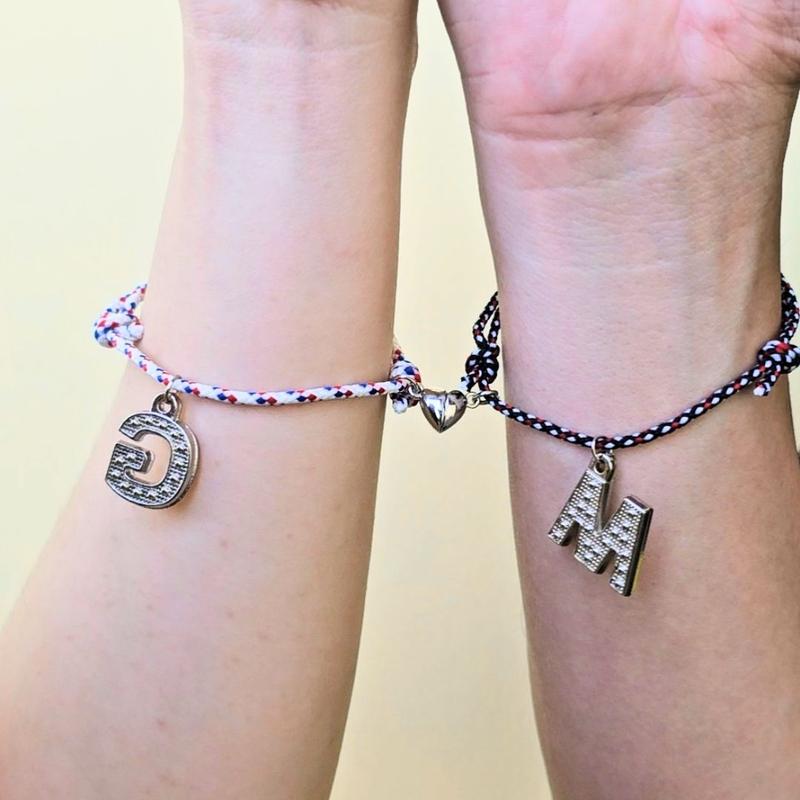 Gelang Couple Bracelet Miles Morales and Gwen Stacy Spider Verse Pink Blue Black Red Kekinian Spiderman Magnet Love Female Male Metal Coating Free Sticker Birthday 7