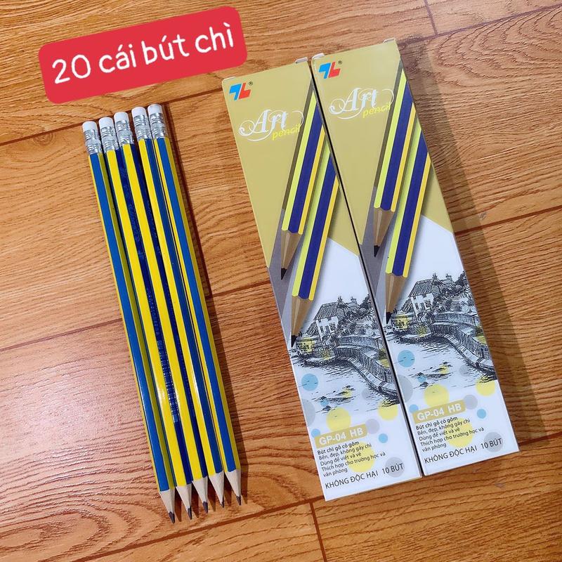 ￼Combo 20 Bút Chì Thiên Long Kèm Đầu Tẩy , Chì HB