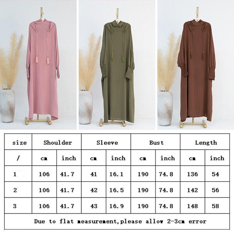 Product Introduction of Váy Hoodie Phụ Nữ Hồi Giáo, 1 Chiếc, Dài Tay Áo, Dáng Rộng Rãi, Áo Choàng Maxi, Abaya, Áo Jilbab 0