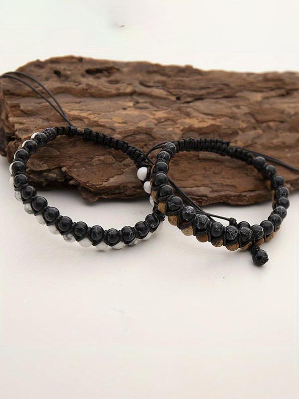 Stone Beaded Bracelet, Fashionable Jewelry for Men & Women, Trendy All-match & Exquisite Jewelry for Birthday Gift 4