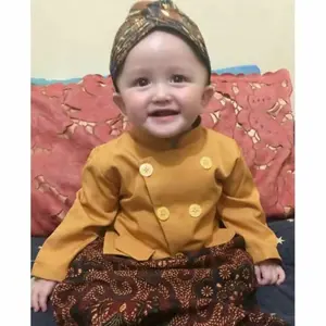 Lumbung Lurik Setelan Baju adat jawa anak laki laki (Baju+celana rok+blangkon) usia 0-12 tahun Beskap anak laki laki surjan lurik anak Perempuan