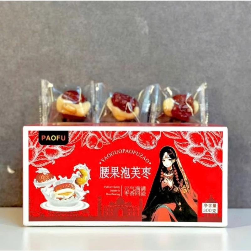[MUA 3 TẶNG 2] Kẹo táo đỏ kẹp sữa lạc đà nhân hạt điều PAOFU hàng nội địa Trung thơm ngon ngọt dịu, kẹo ăn vặt, hộp 300G cả bao bì F5 Shop 1