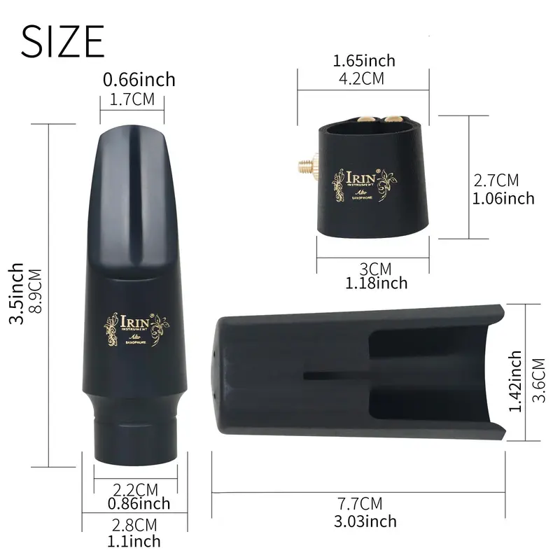 Saxophone Reeds Set, 2 Counts/set Saxophone Flute Head & Hat & Pickup, Professional Music Accessories for Saxophone 1