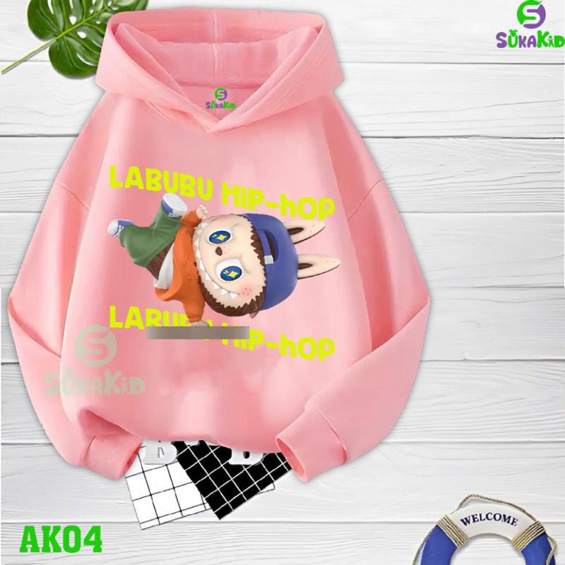 Áo Hoodie , Áo khoác mùa đông bé gái ,bé trai labubu nhao lộn Áo có mũ trùm đầu.AK04 -TH 1