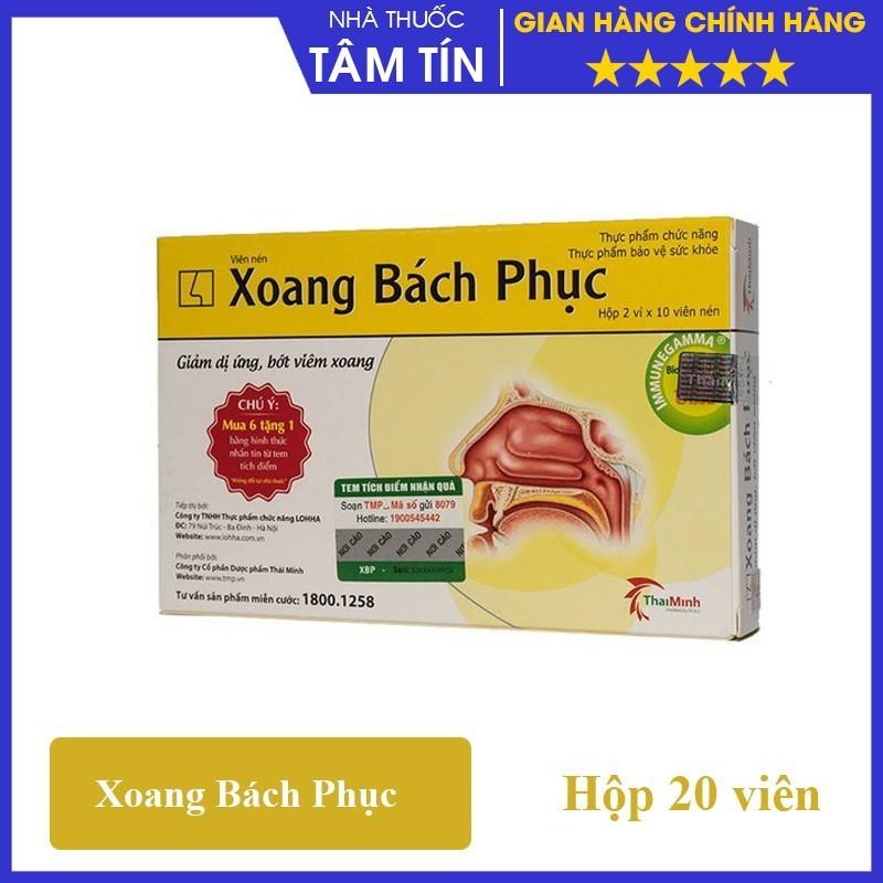 [chính hãnġ ] XOANG BÁCH PHỤC hỗ trợ giảm triệu chứng bệnh xoang - Hộp 20 viên
