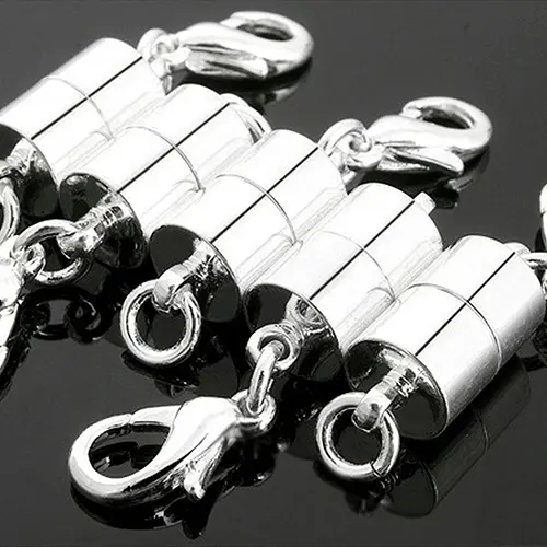 [Be]5 Pcs Cylinder Lobster Clasp Concise Magnetic Clasps for Necklace Bracelet Chain