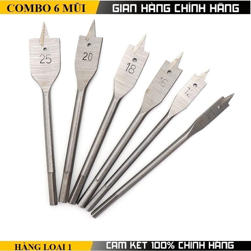 Bộ 6 Mũi Khoan Khoét Lỗ Gỗ Hình Đuôi Cá Chuyên Dụng