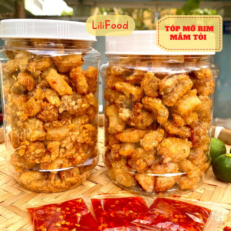  Tóp Mỡ Rim Mắm Tỏi 170g - Tóp Mỡ Chiên Giòn Sốt Ớt Rim Mắm Tỏi Siêu Ngon LiLiFood. 