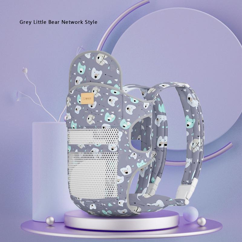 Product Introduction of Newborn Baby Carrier Breathable Mesh Pocket Cross Straps Safety Sling with Foldable Hood 17