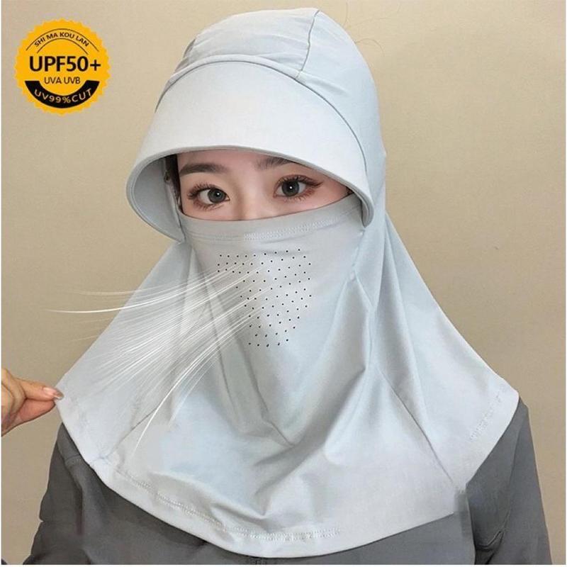 Mũ Chống Nắng Toàn Mặt, Unisex, Mùa Hè, Chống Tia UV, Thích Hợp Để Đạp Xe Ngoài Trời, Làm Bằng Lụa Lạnh, Có Bảo Vệ Cổ, Lý Tưởng Để Chống Nắng filter  ski  mask nón  che  nắng  làm  nông khẩu  trang  chống  nắng  full  mặt nón  vành  chống  nắng capnam 0