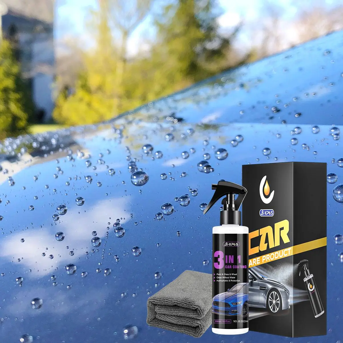 3 In 1 Car Coating Spray, 1 Count Portable Auto Nano Polishing Spraying Wax, Car Paint Polymer Sealent Protective Spray, Car Maintenance Accessories, Car Cleaning Kit