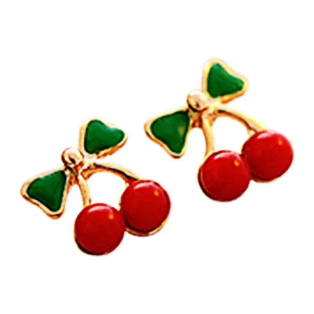 Nfpedgn Stud Earring Colorful Comfortable Cherry Shape Stud Earring Exquisite for Dressing Room