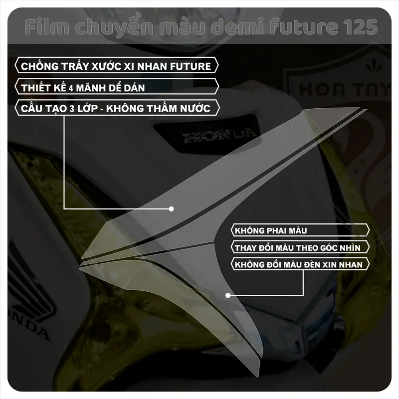 Decal demi xe FUTURE chuyển màu cao cấp chống trầy đèn định vị xe honda Future 1