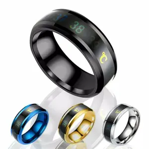 Cincin kesehatan anti karat selamanya Cincin Pria Wanita Titanium Suhu Temperature Emas Hitam Keren Terbaru