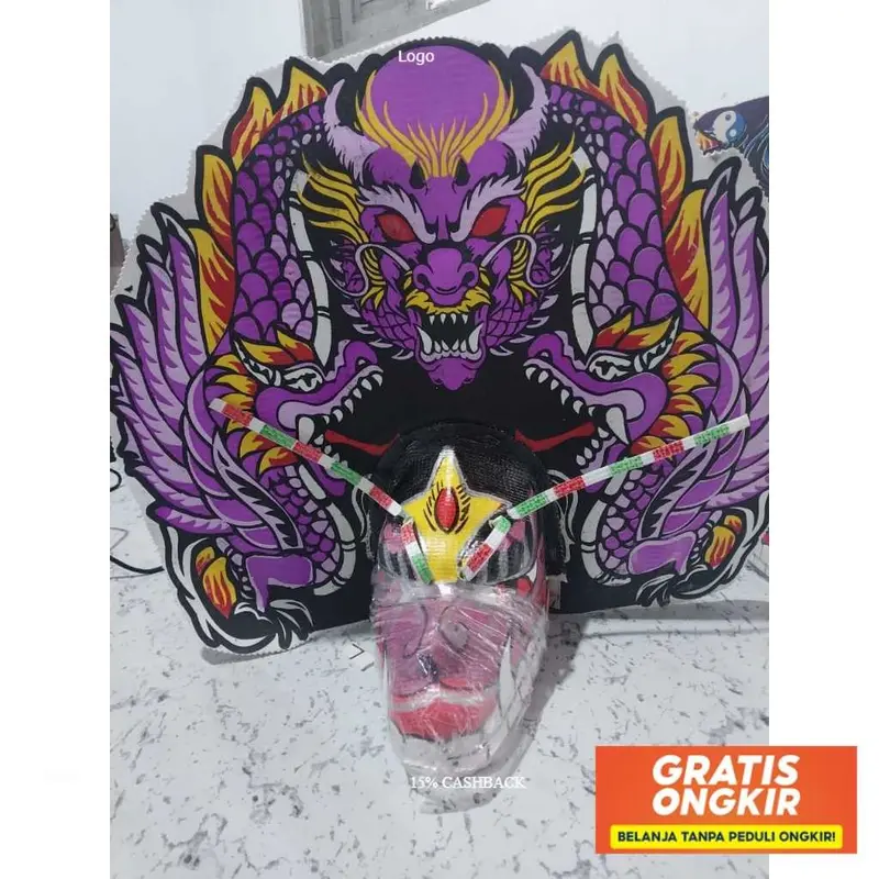 TERLARIS BARONGAN DEVIL Sungut Full Kayu Asli Ukuran 14 Bonus Kemul Panjang Dan Pentul Tinggal Pakai Anak 3