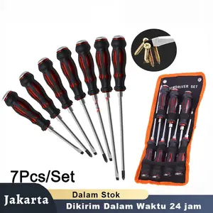 [Ready stock] Cheap 7 pcs screwdriver set / slotted screwdriver / magnetic screwdriver / magnetic tip stainless steel screwdriver