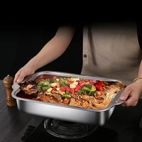 Gambar Eksklusif Ceceketarketir - 4 PCS Nampan Tutup Stainless  Food Dish Premium Tebal Ukuran 45x28 CM dan 37x23 CM - 4 PCS dari BMW Kitchenware Kab. Tangerang 3 Tokopedia