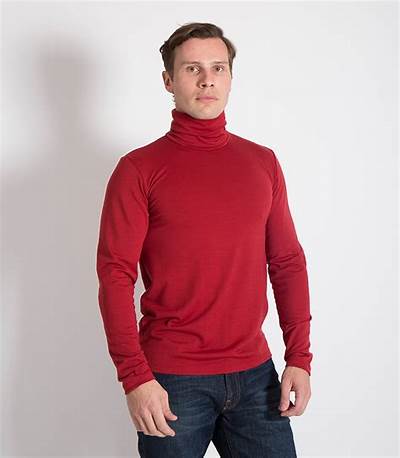 Kaos Polos Pria Lengan Panjang Leher tinggi Style Korean Baju Sweater Cowok leher Turtleneck Pakaian laki-laki Turtle neck maron V-Neck Polos Slim-fitting Santai Knitwear