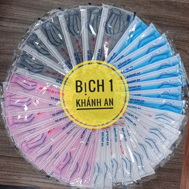 Hộp 50 cái khẩu trang y tế chính hãng KHÁNH AN 4 lớp tiệt trùng bịch 1 cái 1
