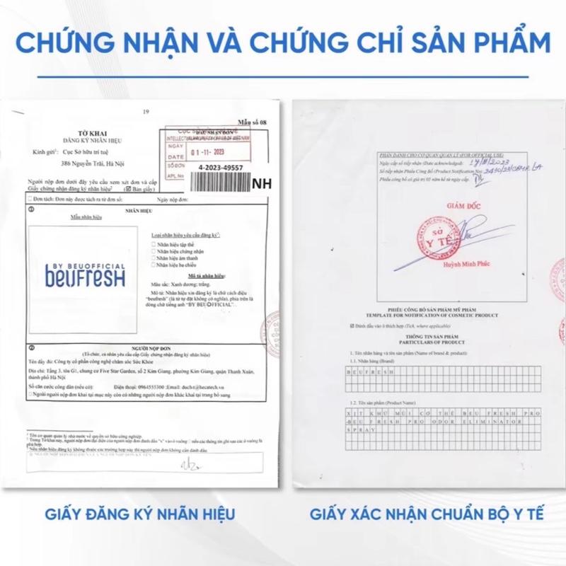 Xịt khử mùi toàn thân, lăn khử mùi BEUFRESH ngăn tiết mồ hôi, hạn chế mùi cơ thể 30ml 9