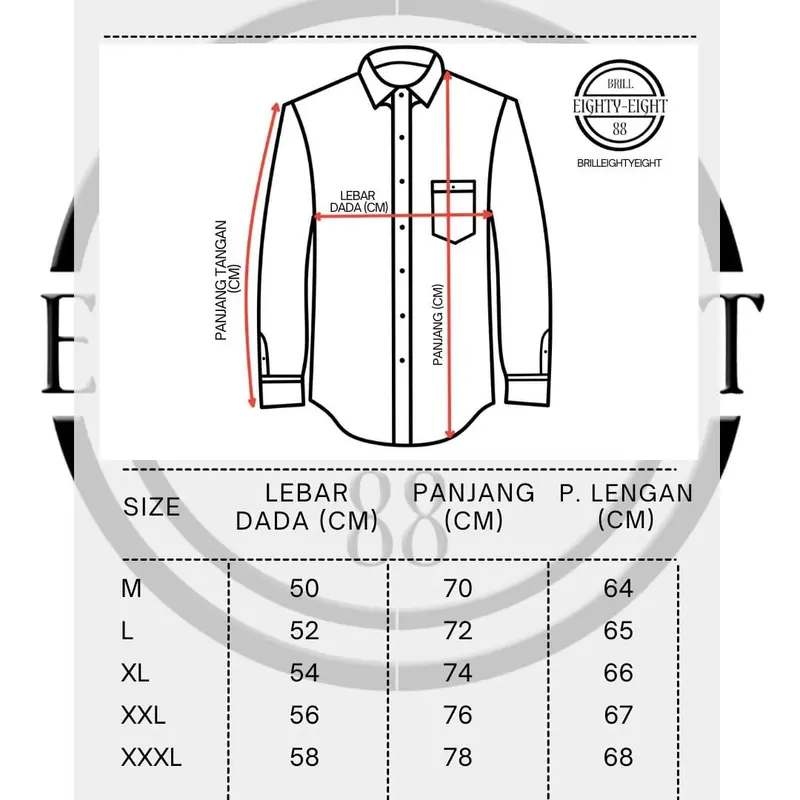 Kemeja Flanel Pria Lengan Panjang Brill Eighty Eight Premium Unisex Motif Kotak 4