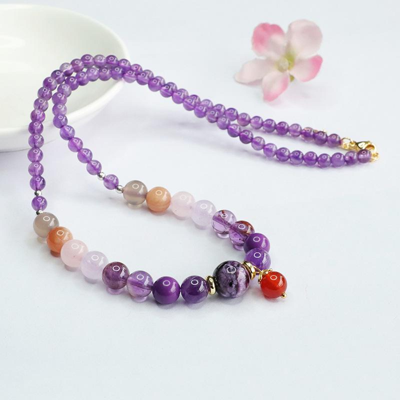 Product Introduction of Divine Nine Purple Fire Crystal Necklace for Dragon Year 7