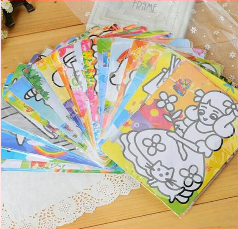 Tặng Kèm Cát 10 Tranh Cát Tô Màu 10 Mẫu - Nhiều Size Cho Bé Sáng Tạo Toys Kem Đồ Chơi