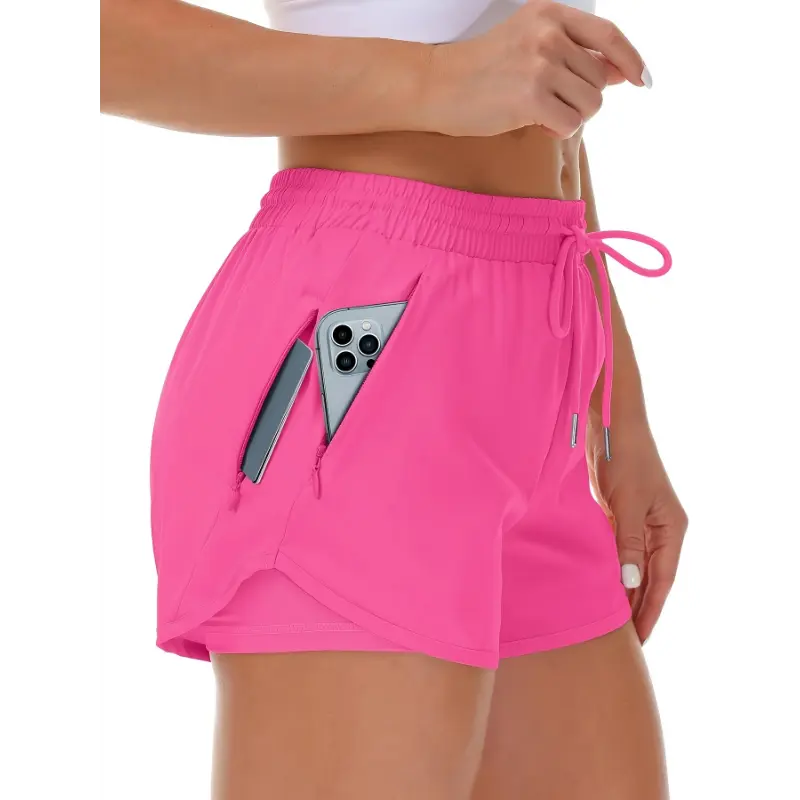Women'S Casual Sports Shorts - Beige, Stretchy Lycra Fabric, Drawstring Waist, Multiple Pockets for Running and Fitness, Casual Sportswear|Casual Fit|Stretchy Fabric 2