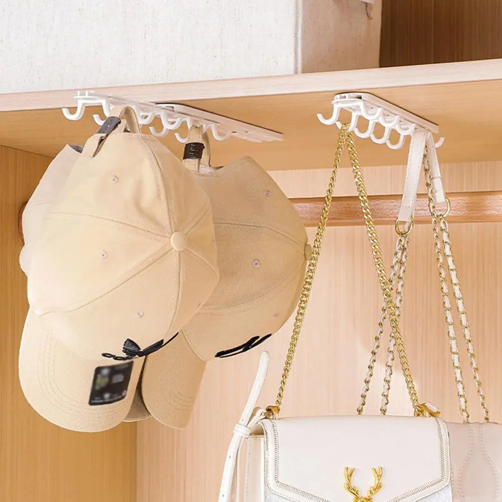 Slide Hook, 1 Count Multifunctional Under Shelf Hook, Space Saving Self Adhesive Hook for Hat, Handbag, Cup, Key, Spoon, Organiser