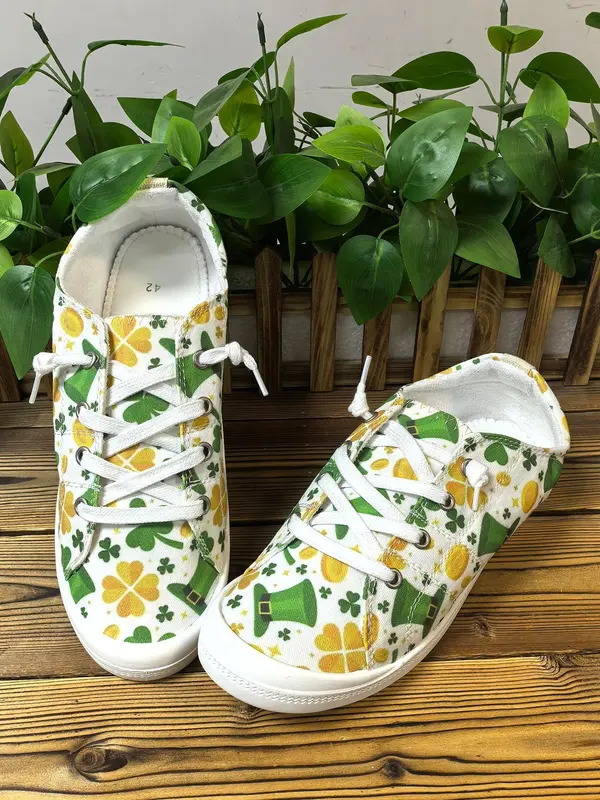 Women's Cartoon Print Lace Up Low Top Sneakers, Casual Comfortable Sports Shoes for Daily Wear, Female All-match Round Toe Shoes for Daily Wear 4
