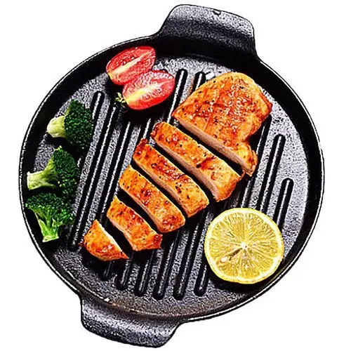 SIÊU RẺ- Chảo Gang Nướng Thịt,Chiên Bò Bít Tết Chống Dính Vân Sóng Chống Dính Cao Cấp 24CM chảo dầu 5